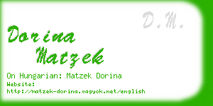 dorina matzek business card